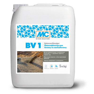 Пластифікатор для бетону та залізобетону MC-Bauchemie BV1, каністра 5 л (MC-PLBV1-5)